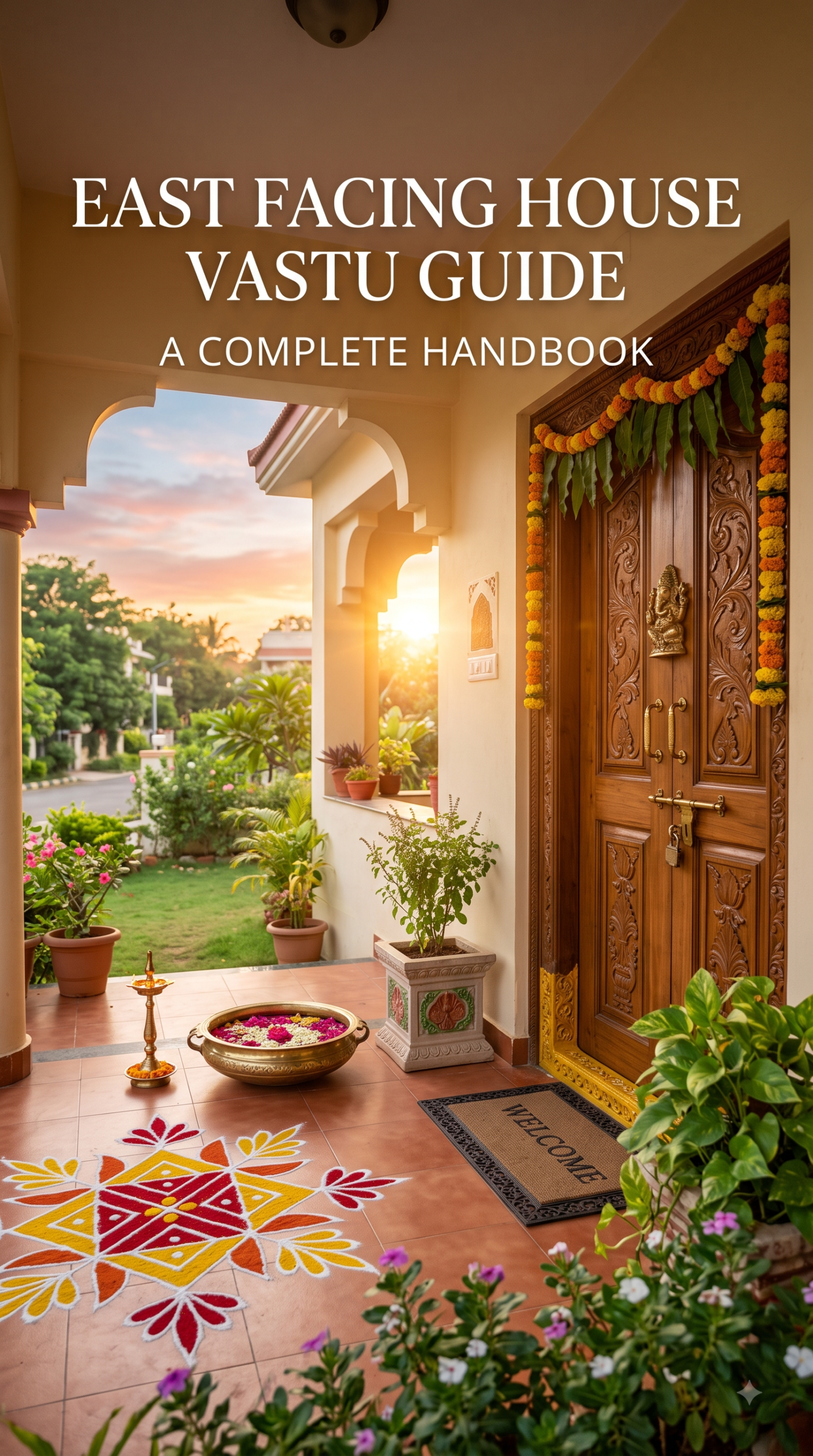 East facing house Vastu guide graphic banner